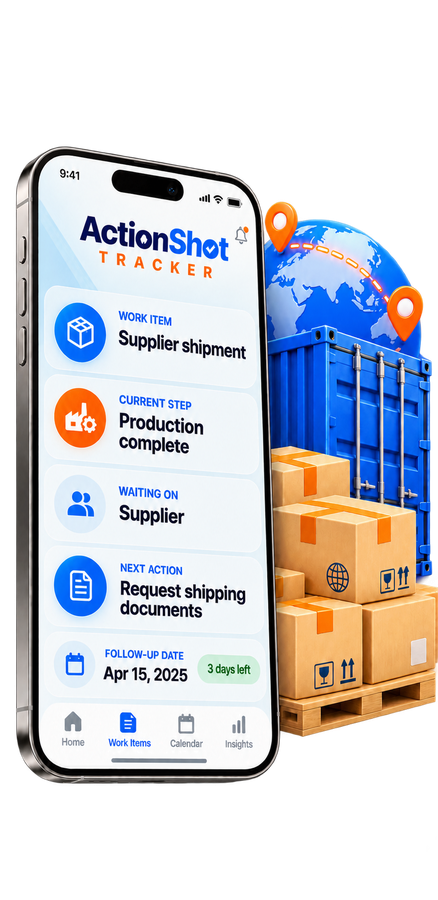 Order and delivery follow-up in ActionShot Tracker